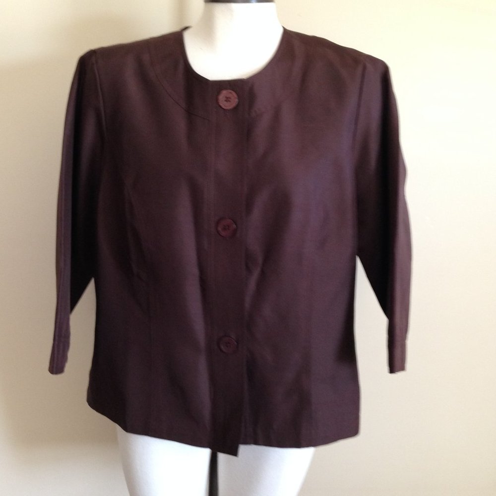 Coldwater Creek Brown Silk Jacket Blazer